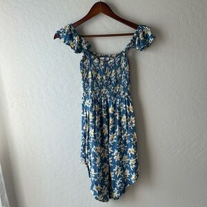 Tiare Hawaii Blue Floral Mini Dress